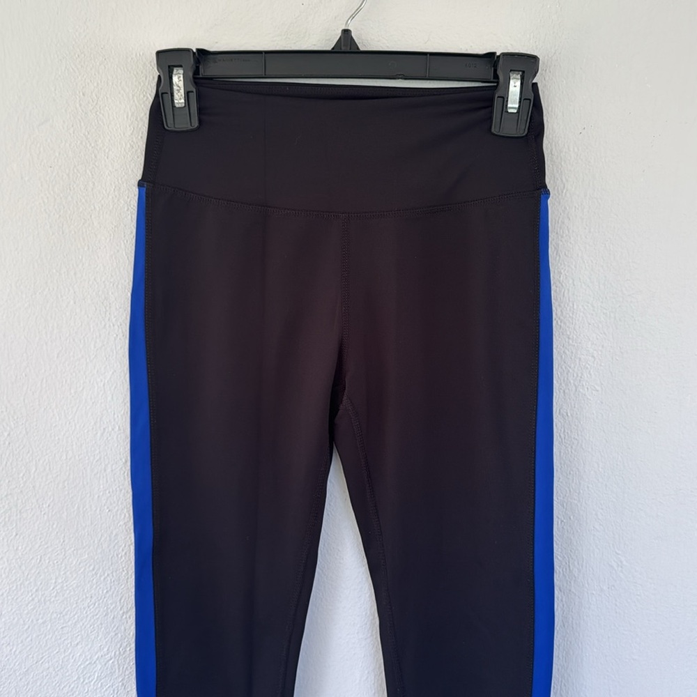 Splits59 black and blue full length stripe athletic workout leggings size small - Picture 3 of 9